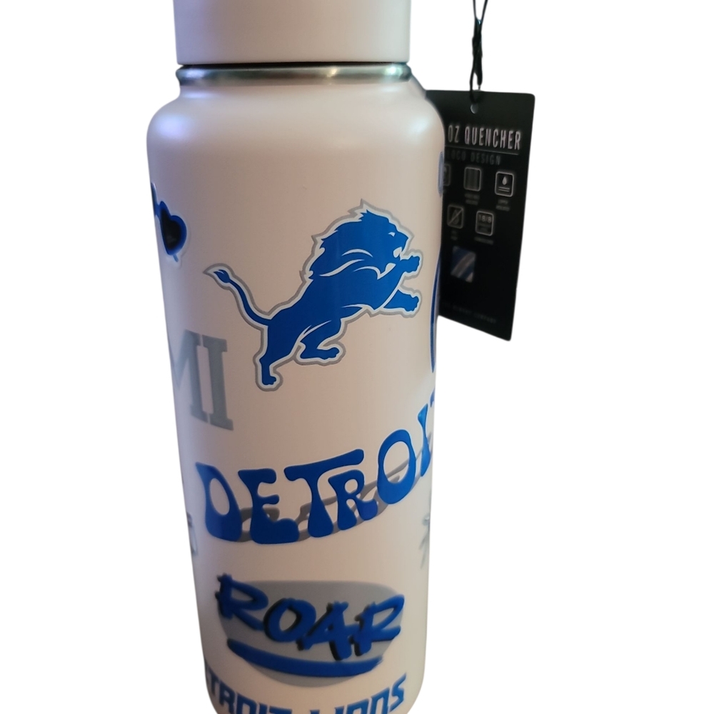 NFL Detroit Lions Blue and White Bottle